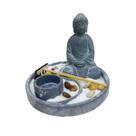 Conjunto Jardim Zen em Concreto Buddha Cinza 15,5x13cm Lyor Conjunto Jardim Zen em Concreto Buddha Cinza 15,5x13cm Lyor
