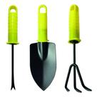 Conjunto Jardinagem 3 Peças Ferramentas Horta Planta Ancinho Pazinha Extrator - Ideia