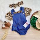 Conjunto Jardineira Bunda Rica Animal Print (3 peças)