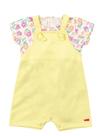 Conjunto jardineira e body bebê p amarelo Marlan Baby