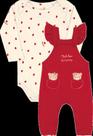 Conjunto Jardineira em Molecotton com Body Manga Longa - Kiko Baby M