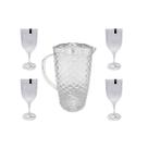 Conjunto Jarra 2,6L c/ Tampa e 4 Taças 450ML em Acrílico