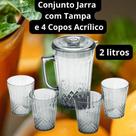 Conjunto Jarra com 4 Copos Acrílico Conjunto Jarra com 4 Copos Acrílico