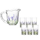 Conjunto Jarra e 6 Copos Lavanda Hand Painting - Lyor