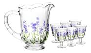 Conjunto Jarra E 6 Taças Lavanda Hand Painting 1,3L/ 240ml Lyor