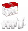 Conjunto Jarra Servir Suco Água Refrigerante 6 Copos Vidro