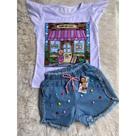 Conjunto jeans infantil estampa bobbie goods.