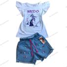 Conjunto jeans infantil medo "divertidamente."