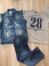 conjunto jeans masculino 3 peças
