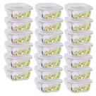 Conjunto Jogo 20 Potes Vidro Hermético Tampa 4 Travas 320ml