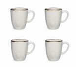 Conjunto Jogo 4 Canecas Xícaras Oxford Ryo Maresia 380 ml Cerâmica