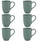 Conjunto Jogo 6 Canecas Xícaras Oxford Flat Pacífico 350 ml Cerâmica
