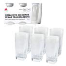 Conjunto Jogo 6 Copos 320ml Texas Vidro Transparente Quadrado Moderno p/ Cozinha Almoço Bebidas Água Suco Mesa Posta Restaurante Buffet Conjunto Jogo 6 Copos 320ml Texas Vidro Transparente Quadrado Moderno p/ Cozinha Almoço Bebidas Água Suco Mesa Posta Restaurante Buffet