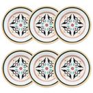 Conjunto Jogo 6 Pratos Fundos Oxford Floreal Luiza 23cm