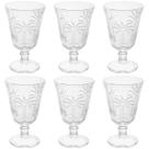 Conjunto Jogo 6 Taças de Vidro para Água Suco 240ml Desenhadas Cristal Palm Lyor Conjunto Jogo 6 Taças de Vidro para Água Suco 240ml Desenhadas Cristal Palm Lyor
