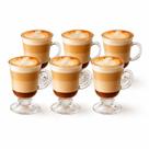 Conjunto Jogo Canecas Café Chá Capuccino 6 Pçs Vidro 120ml Mesa Posta Elegante Luxo Presentear Nespresso