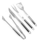 Conjunto Jogo Churrasco Quatro Pecas Inox Premium Mimo Style