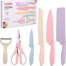 Conjunto Jogo De Facas Inox Profissional Colorido 6 Pçs Chef Conjunto Jogo De Facas Inox Profissional Colorido 6 Pçs Chef