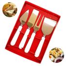 Conjunto Jogo Faca Cortar Queijo Kit 4 Pçs Inox Rose Gold