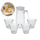 Conjunto Jogo Jarra 800ml 4 Copos 250ml Vidro Grosso Suco Água Refrigerante
