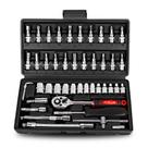 Conjunto Jogo Kit Chave Allen Ferramenta Catraca Soquetes 46 Peças Aço Maleta Transporte