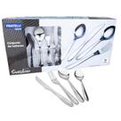 Conjunto jogo kit de talheres jantar almoço prateado hammer sunshine 24 pecas