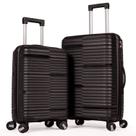 Conjunto Jogo Malas De Viagem 2 Peças Polipropileno Pequena De Bordo 10Kg Anac E Média 23Kg Para Despachar Rígida 8 Rodas 360 Resistente Lisa