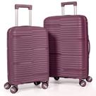 Conjunto Jogo Malas De Viagem 2 Peças Polipropileno Pequena De Bordo 10Kg Anac E Média 23Kg Para Despachar Rígida 8 Rodas 360 Resistente Lisa