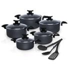 Conjunto Jogo Panelas Caçarola Teflon Antiaderente 8 Pç Premium com Espatula e Tampa de Vidro Conjunto Jogo Panelas Caçarola Teflon Antiaderente 8 Pç Premium com Espatula e Tampa de Vidro