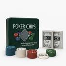Conjunto Jogo Poker Chips 100 Fichas Caixa Metálica Organizadora Las Vegas Games