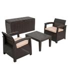 Conjunto Jogo Poltrona 2 Lugares Para Jardim Rattan Com Baú Organizador Syberflex Conjunto Jogo Poltrona 2 Lugares Para Jardim Rattan Com Baú Organizador Syberflex