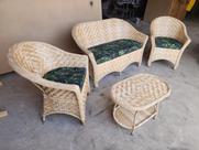 Conjunto jogo sofá e poltronas fibra sintetica area externa interna