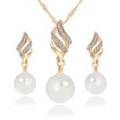 Conjunto Joias Femininas Banhado a Ouro Zircônia Pérola