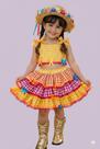 Conjunto Junino Banana Club Luxo Sofia Xadrez Amarelo