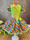 Conjunto Junino Cropped Verde Mini Saia para Festas Juninas