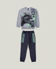 Conjunto jurassic world moletom menino malwee kids cinza