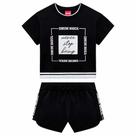 Conjunto Juvenil Feminino Curto Preto Never Stop - Amora Conjunto Juvenil Feminino Curto Preto Never Stop - Amora