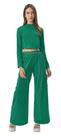 Conjunto Juvenil Feminino Minty em Viscose Blusa Cropped Manga Longa e Calça Wide Leg M00137