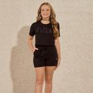Conjunto Juvenil Menina Hits em Algodão Total Look Preto