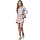 Conjunto Juvenil Menina Lilimoon Blusa Poliamida e Short Saia Tweed Off Tamanho:12