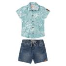 Conjunto Juvenil Menino Polo E Bermuda Jeans Carinhoso Kids - MALWEE