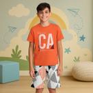 Conjunto Juvenil Menino Verão Camiseta e Bermuda Confortavel Sofisticado Moderno KYLY 1001100