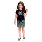 Conjunto Juvenil Milon Blusa Nó +Shorts Saia Moletinho Feminino