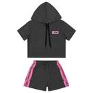 Conjunto Kely Kety Blusa Manga Curta Com Capuz + Short Juvenil