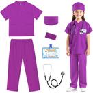 Conjunto Kids Doctor Costume Rio Rand Nurse Scrubs com acessórios Conjunto Kids Doctor Costume Rio Rand Nurse Scrubs com acessórios