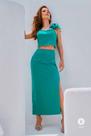 Conjunto kimika cetim Midi com laço no ombro P