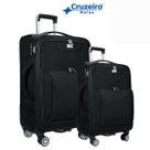 Conjunto Kit 2 Malas de Viagem CRUZEIRO P e M Tecido Impermeável Expansiva Cadeado Segredo TSA Giratória 360 Rodas Duplas Preta Conjunto Kit 2 Malas de Viagem CRUZEIRO P e M Tecido Impermeável Expansiva Cadeado Segredo TSA Giratória 360 Rodas Duplas Preta