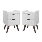 Conjunto Kit 2 Mesa De Cabeceira Quarto Criado Estilo Retro 2 Gaveta Conjunto Kit 2 Mesa De Cabeceira Quarto Criado Estilo Retro 2 Gaveta