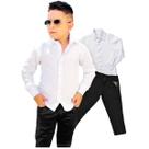 Conjunto kit 2 Peças Social Masculino Camisa Branca e Calça