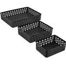 Conjunto Kit 3 Cestos Multiuso Decorativo P-M-G Organizador